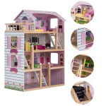 Casa de papusi din lemn MDF - Wooden Dollhouse cu patru etaje si mobilier inclus Casa de papusi din lemn MDF - Wooden Dollhouse cu patru etaje si mobilier inclus